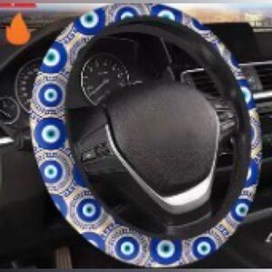 Greek evil eye Blue Patterned Steering Wheel Cover NEW fits up to 15”